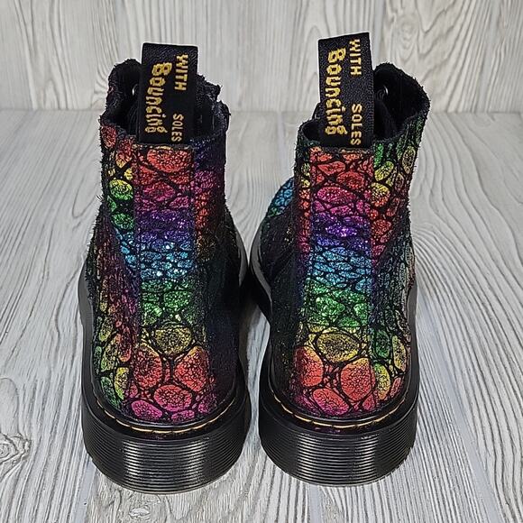 Dr. Martens 1460 Pascal Rainbow Croc Combat Boots Youth 6 Womens 8 - Picture 5 of 13